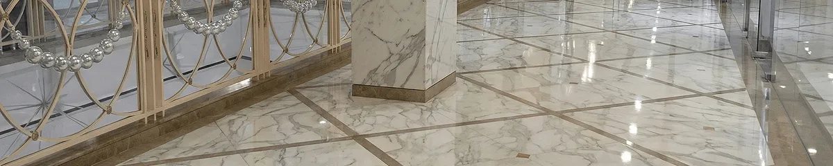 Beautiful marble floor professionally installed in Akron, OH